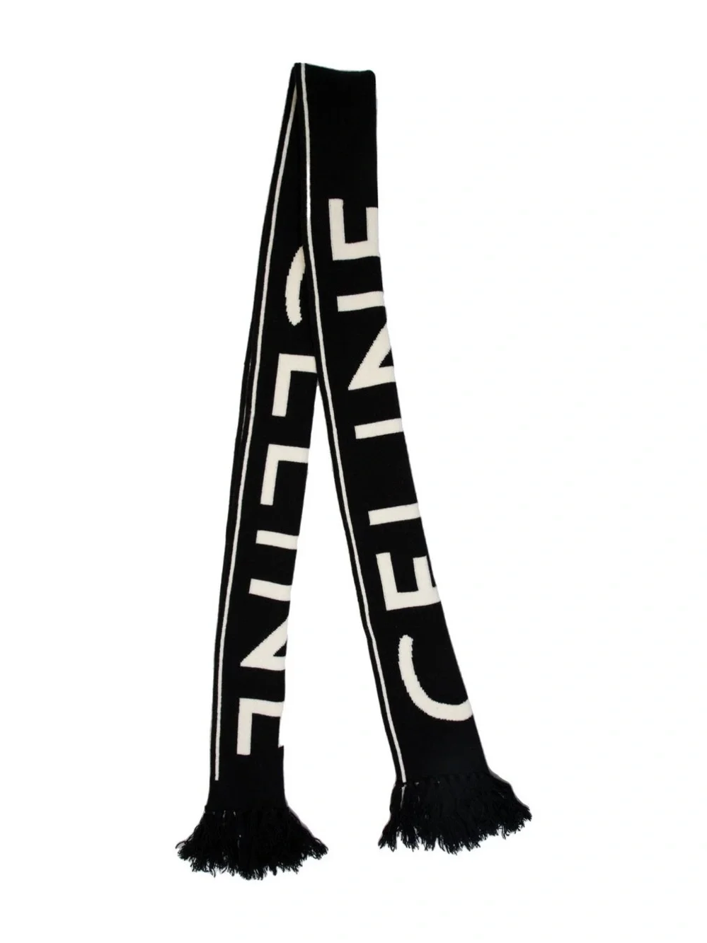 Black and White Unisex Knit Scarf